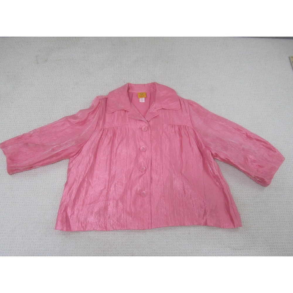 Ruby Rd. Vibrant Pink Button Down Blouse